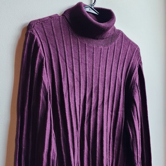 Ann Taylor Purple Ribbed Turtleneck Size Large - Picture 2 of 14